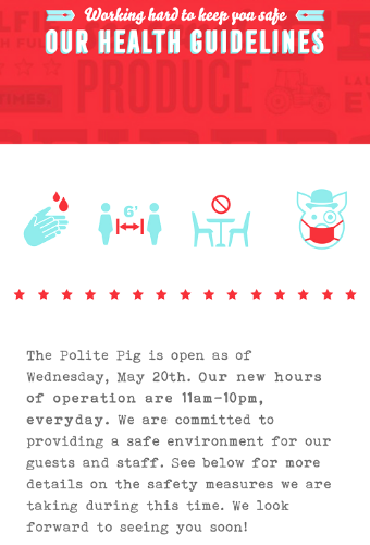 Polite Pig Health Guidelines