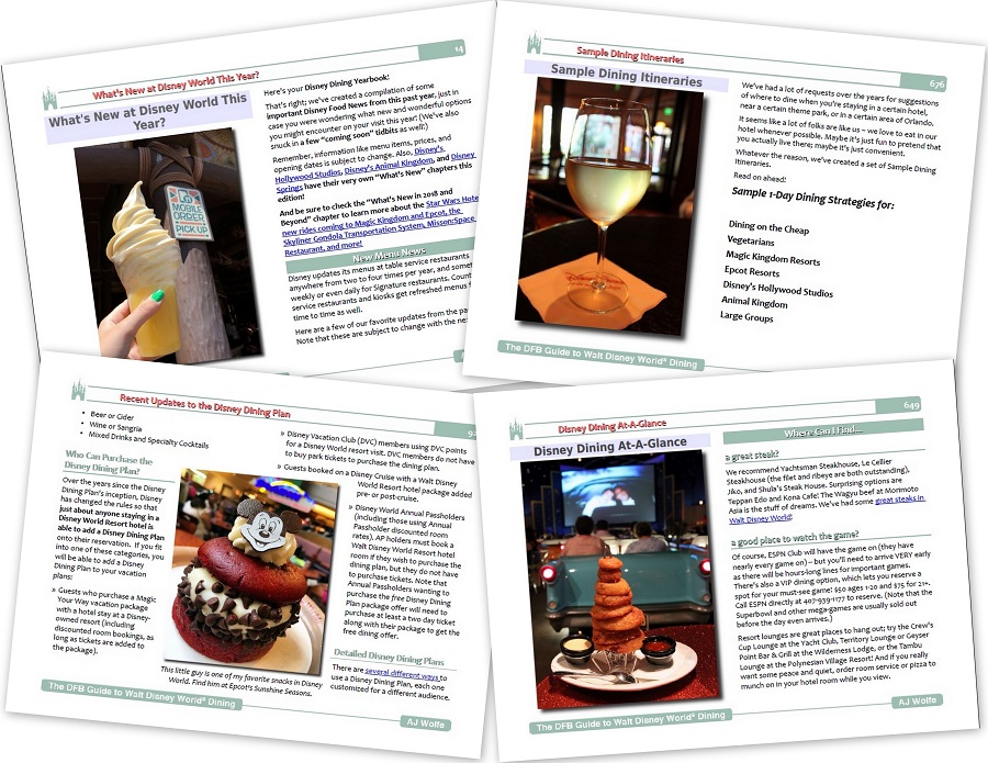 The DFB Guide to Walt Disney World Dining Sample Pages