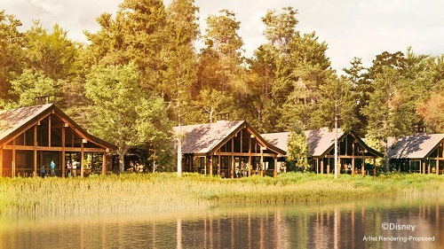 Artist rendering of cabins at Wilderness Lodge
