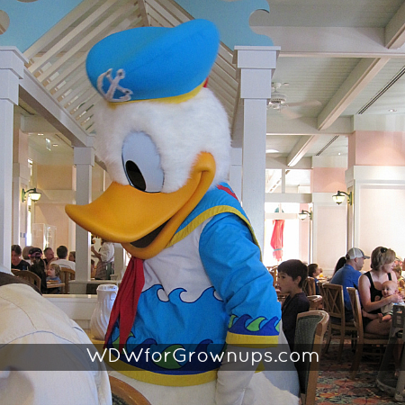 Donald Duck in Beach Attire at Cape May Cafe