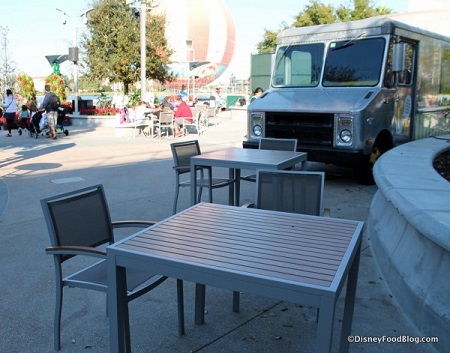 Tables in Exposition Park at Downtown Disney