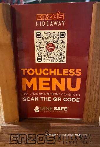 Enzos Hideaway Touchless Menu
