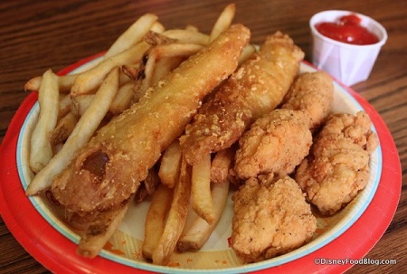 Fish and chicken plate at Columbia Harbour House