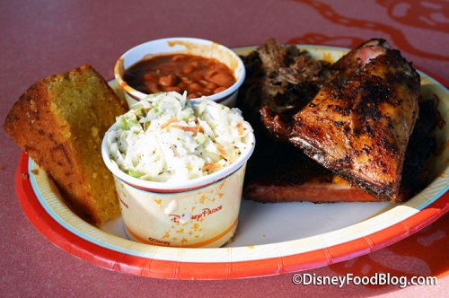 Combo platter at Flame Tree Barbecue