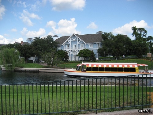 Friendship Boat traveling past the Beach Club Resort