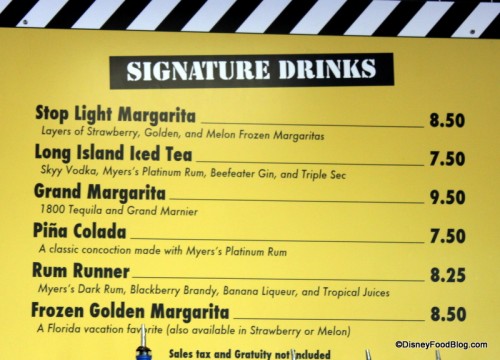 High Octane Signature Drink Menu
