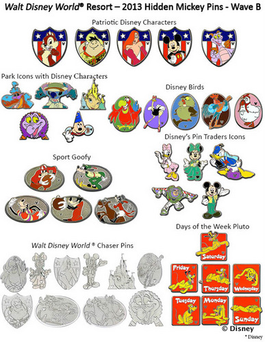 New Walt Disney World Pin Sets