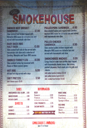 The Smokehouse Menu