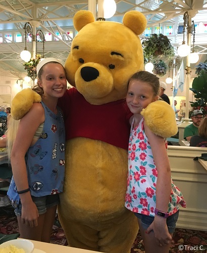 Meeting up with Winnie the Pooh