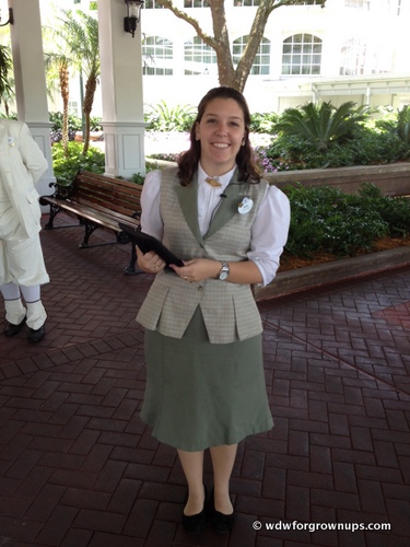 Anna Greets Guest for Check-In at the Grand Floridian