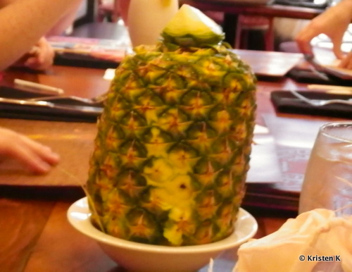 Side of the Pinapple has been Cut to Show Denote No Alcohol