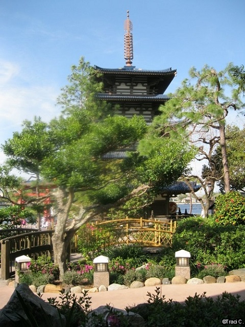 Pagoda in the Japan Pavilion with gardens