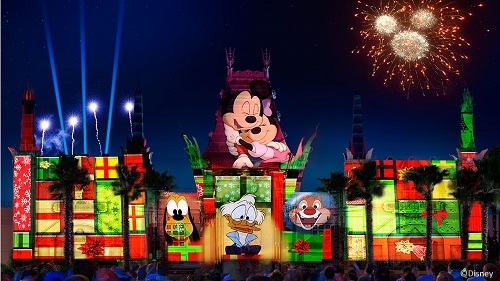 Celebrate the holidays with a new nighttime spectacular at the Studios!