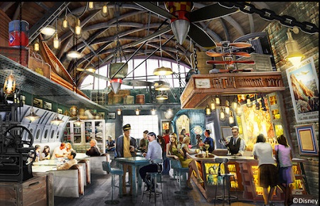 An artist rendering of the inside of Jock Lindsey's Hangar Bar
