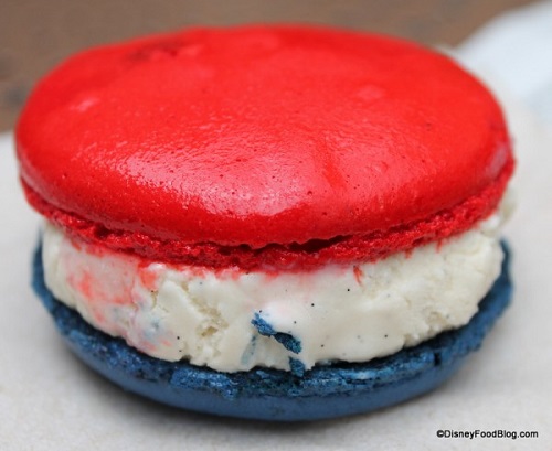 Red, white, and blue Vanilla Ice Cream Macaron
