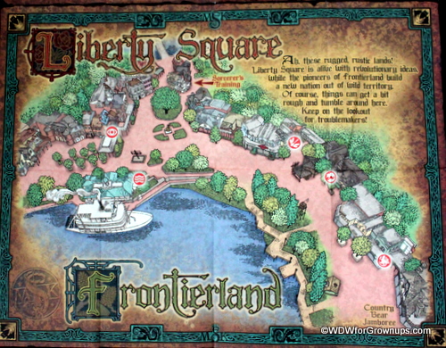 Liberty Square and Frontierland Map