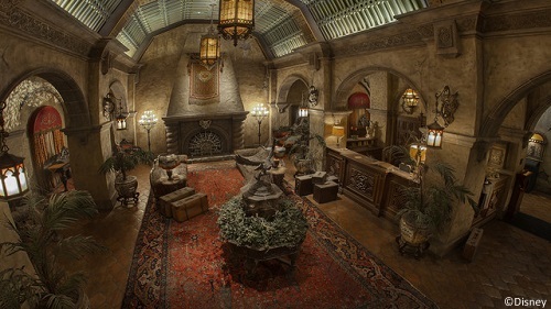 The lobby of the Hollywood Tower Hotel
