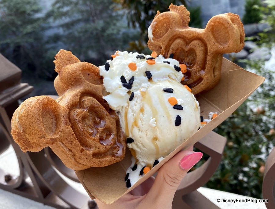 Pumpkin-spiced Mickey Waffle Sundae