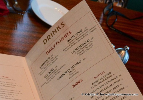 Maria & Enzo's Daily Flights Menu