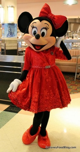 Minnie Mouse in her holiday best at Minnie's Holiday Dine