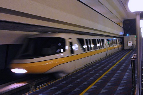 Monorail Yellow Slides Through The Contemporary Resort