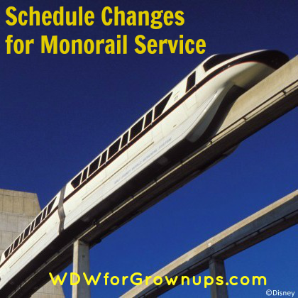 Temporary services changes for Monorail in February