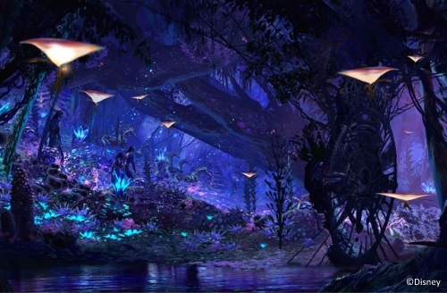 Artist rendering of Na'vi River Journey at Disney's Animal Kingdom