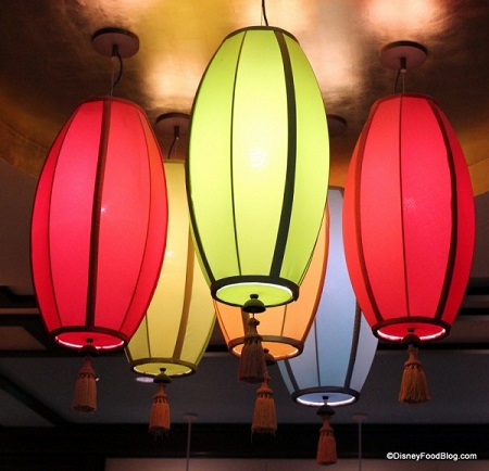 Colorful lanterns add to the decor