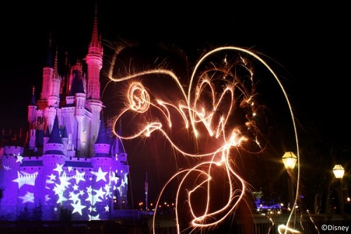 Light painting created by Disney cast members
