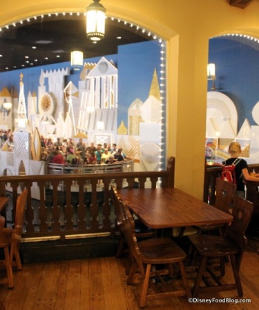 it's a small world view at Pinocchio's Village Haus