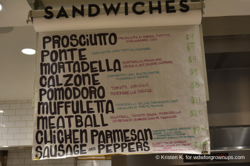Pizza Ponte Sandwiches Menu