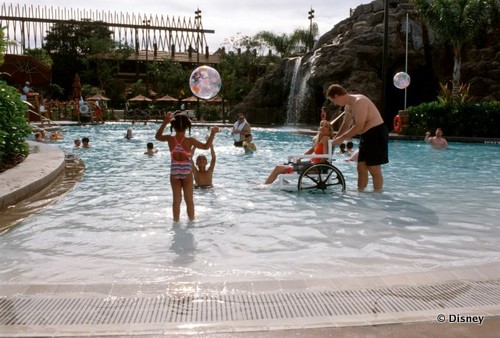 Guests Enjoying Polynesian Feature Pool