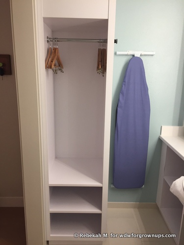 A Small Open Closet In The Vanity Area