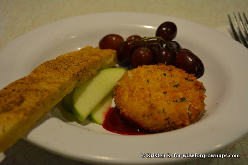 Fried Herb and Garlic Cheese with Raspberry Sauce