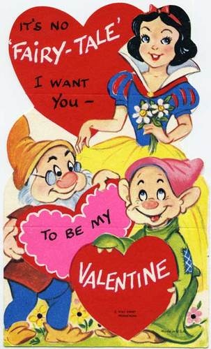 Vintage Snow White Valentine's Day Card