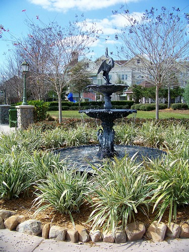 Replica Fountain On Walking Path