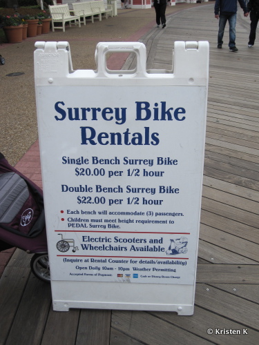 Surrey Bike Rental Sign
