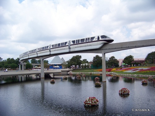 The Epcot Monorail From The Ticket and Transportation Center