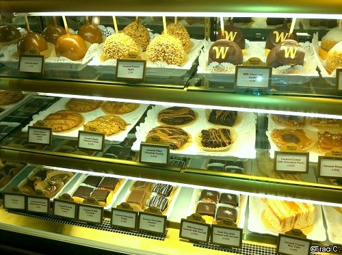 Display case full of caramel goodies