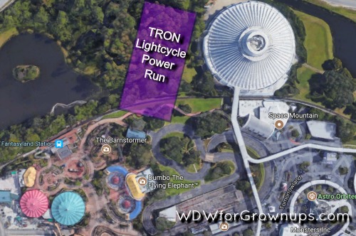 Estimated Location of TRON Attraction Based On Concept Art