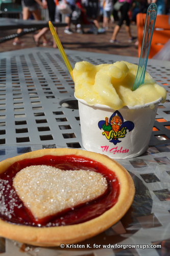 Piccola Copetta Of Sorbetto And A Raspberry Tart