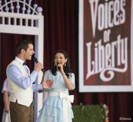 The Voices of Liberty head outside at Epcot 