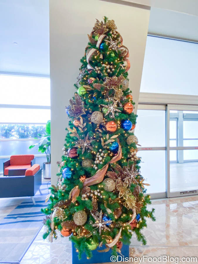 Trees Decorated In The Colors of The Mary Blair Mural